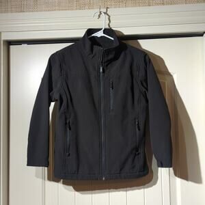 Black Rivet Black Medium Weight Soft Shell Performance Full Zip Jacket Sz M